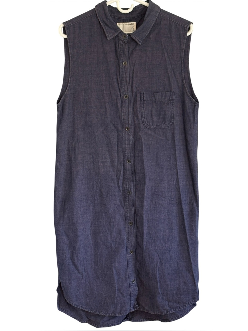 Rag & Bone Chambray Womens Shirt Dress Sleeveless Denim Size Large